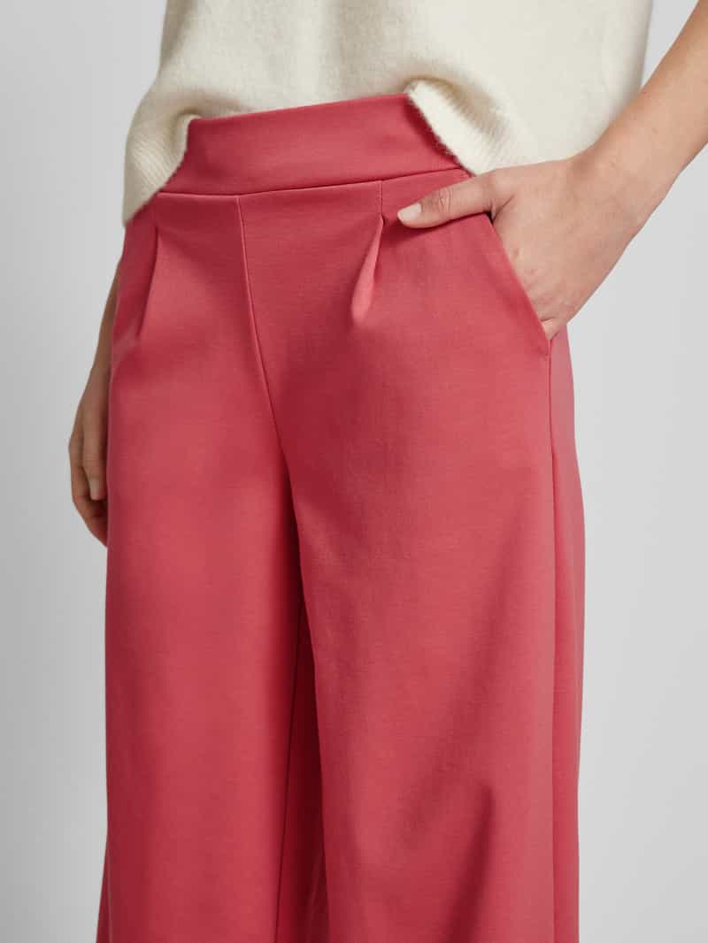 Ichi Wide leg stoffen broek met bandplooien model 'KATE'
