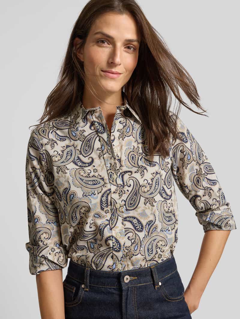 Gant Regular fit overhemdblouse met all-over paisleyprint model 'Voile'