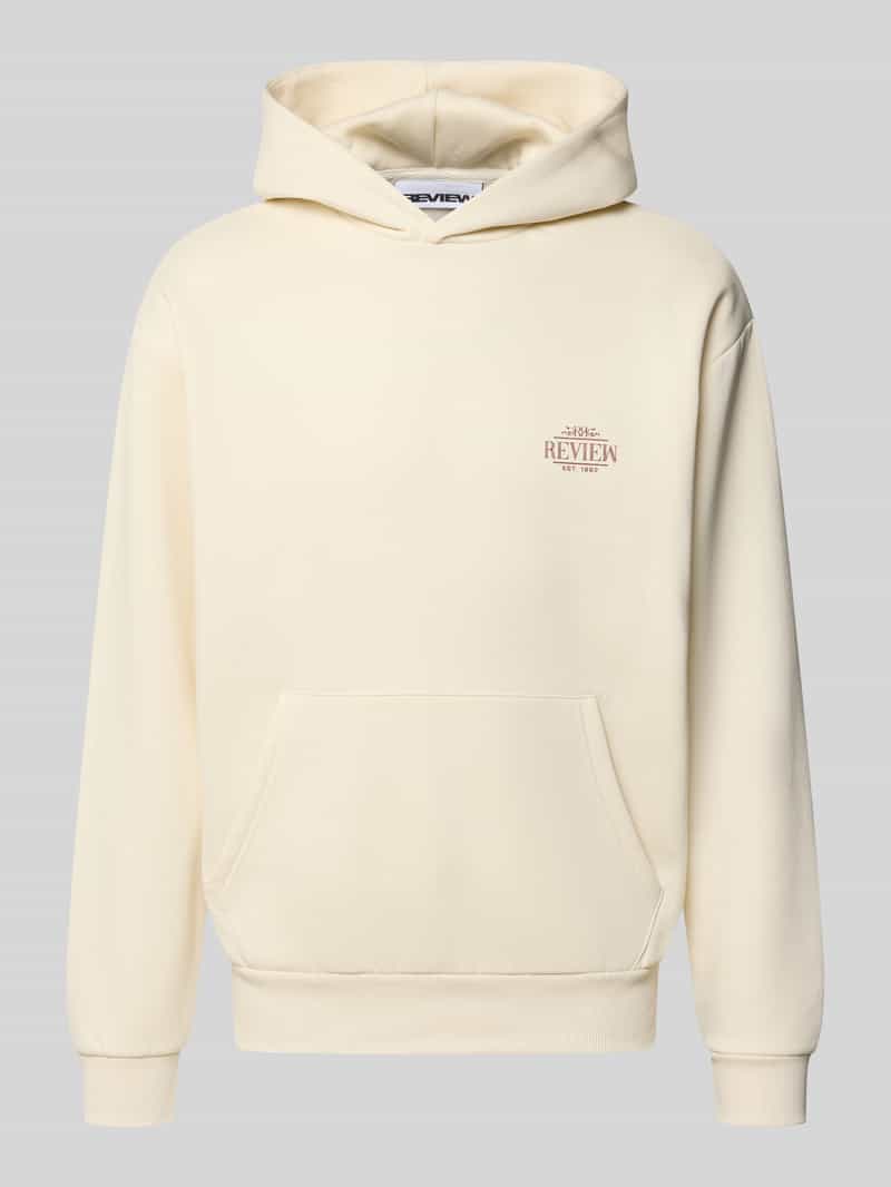 REVIEW relaxed fit hoodie van katoenmix met logoprint