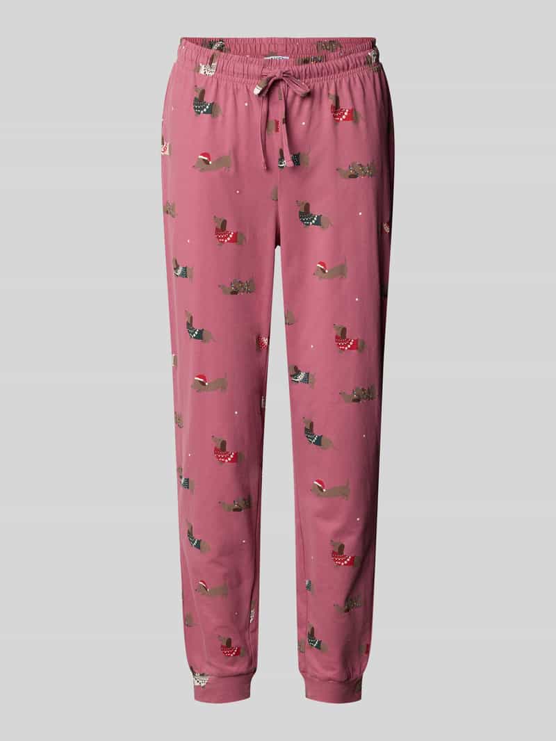 Jake*s Casual Pyjamabroek met elastische band en tunnelkoord