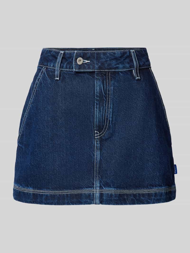 Hugo Blue Jeansrok met steekzakken opzij model 'Garalia'