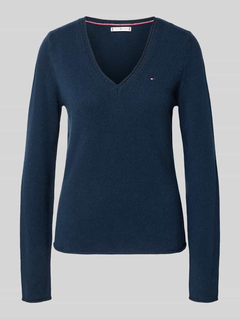 Tommy Hilfiger Slim fit gebreide pullover van zuivere wol