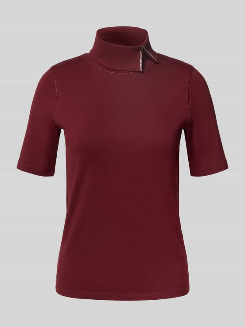 Marc Cain Nauwsluitend T-shirt van katoenmix met col