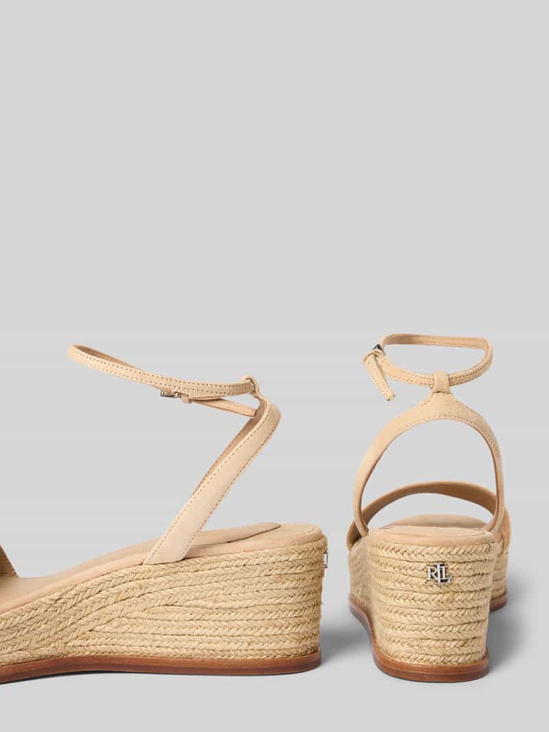 Lauren Ralph Lauren Wedges van leer met logodetail model 'LEONA'