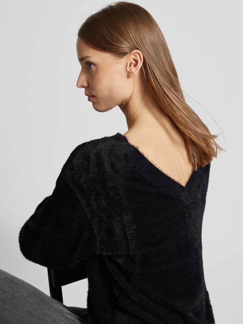 Tom Tailor Denim Regular fit gebreide pullover met fijn angoragaren