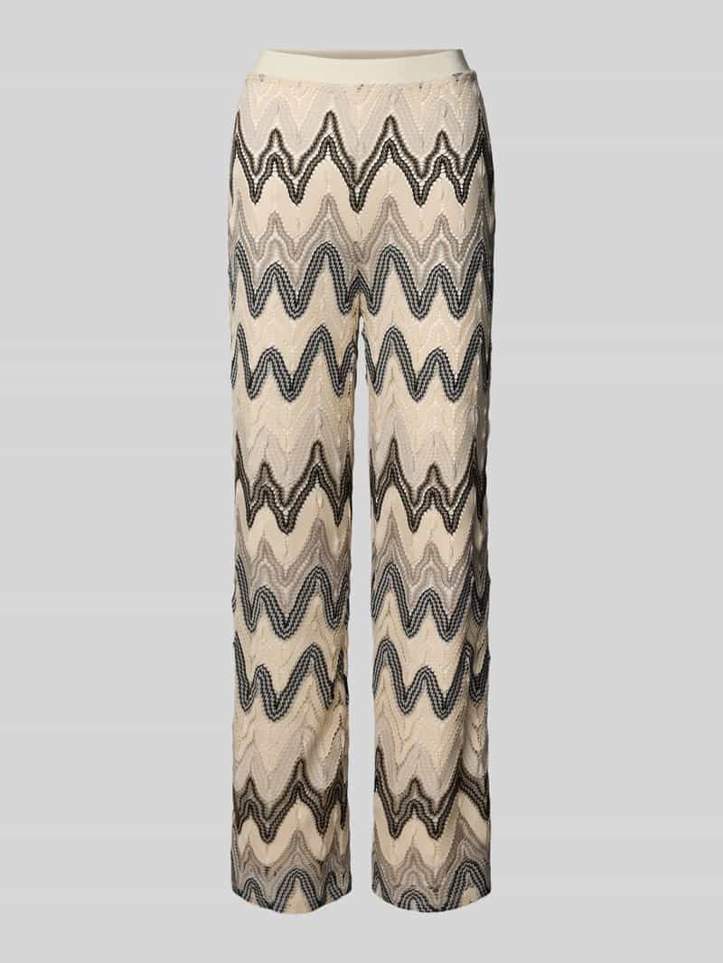 s.Oliver BLACK LABEL Wide leg wijde broek met all-over motief