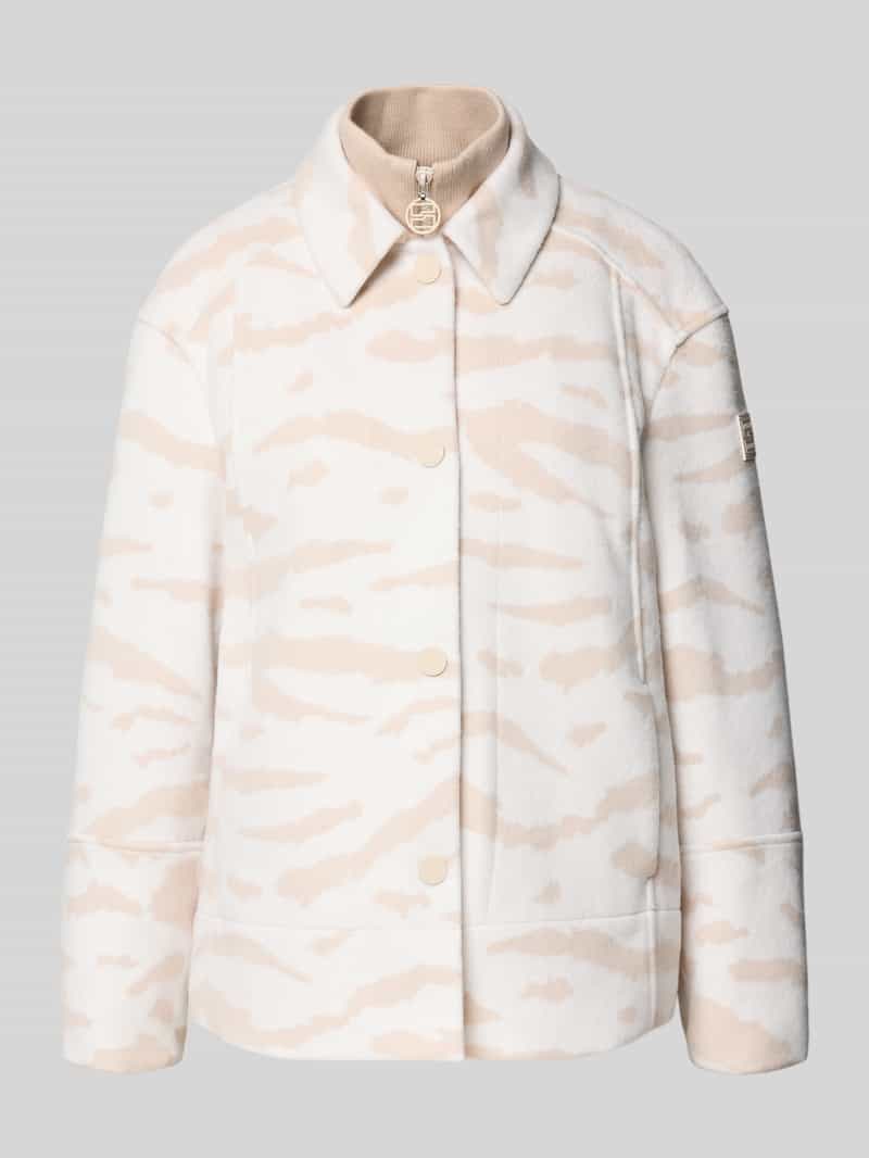 Marc Cain Regular fit lange jas met opstaande kraag