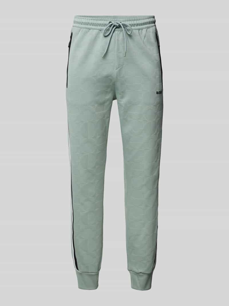 BOSS Green Slim fit sweatpants met structuurmotief model 'Hover'
