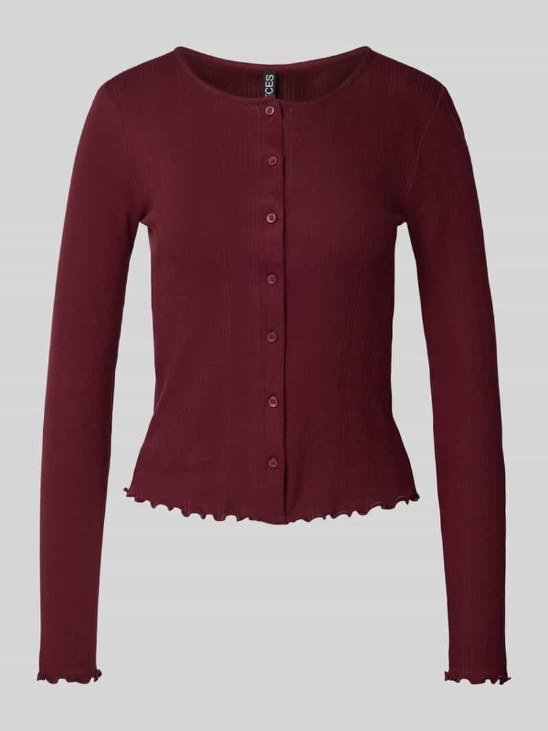 Pieces Slim fit gebreid jack van puur katoen model 'MARIE'