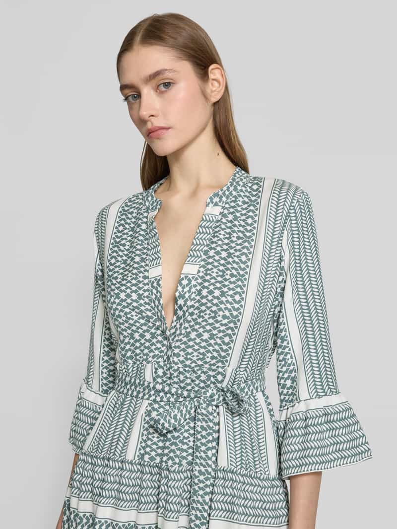 Only Getailleerde blousejurk met all-over motief model 'ATHENA'