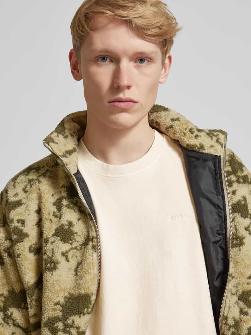 Levi's T-shirt met geribde ronde hals