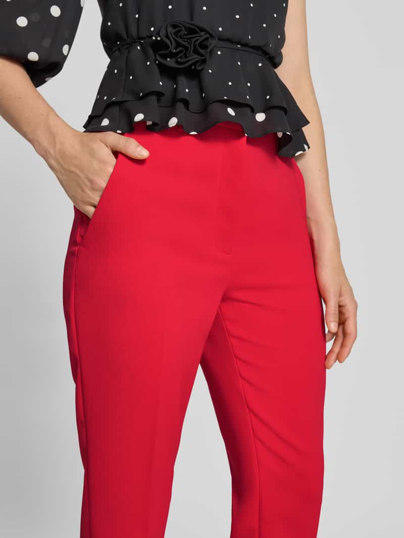 Marc Cain Feminine fit stoffen broek met persplooien