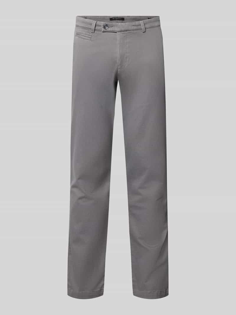 bugatti Slim Fit Chino aus Baumwoll-Mix in Hellgrau, Größe 33/32 21141003332