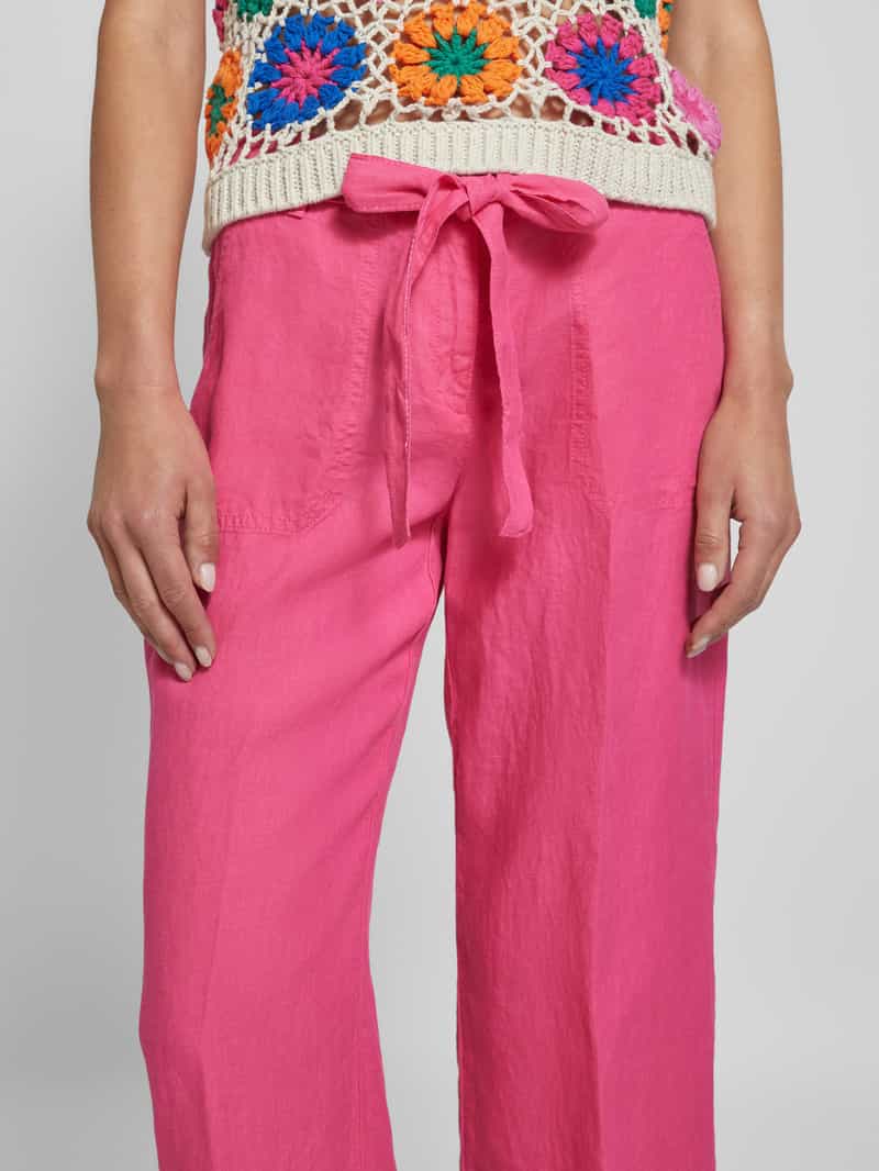 BRAX Wide leg linnen broek met verkort model 'Style. Maine'