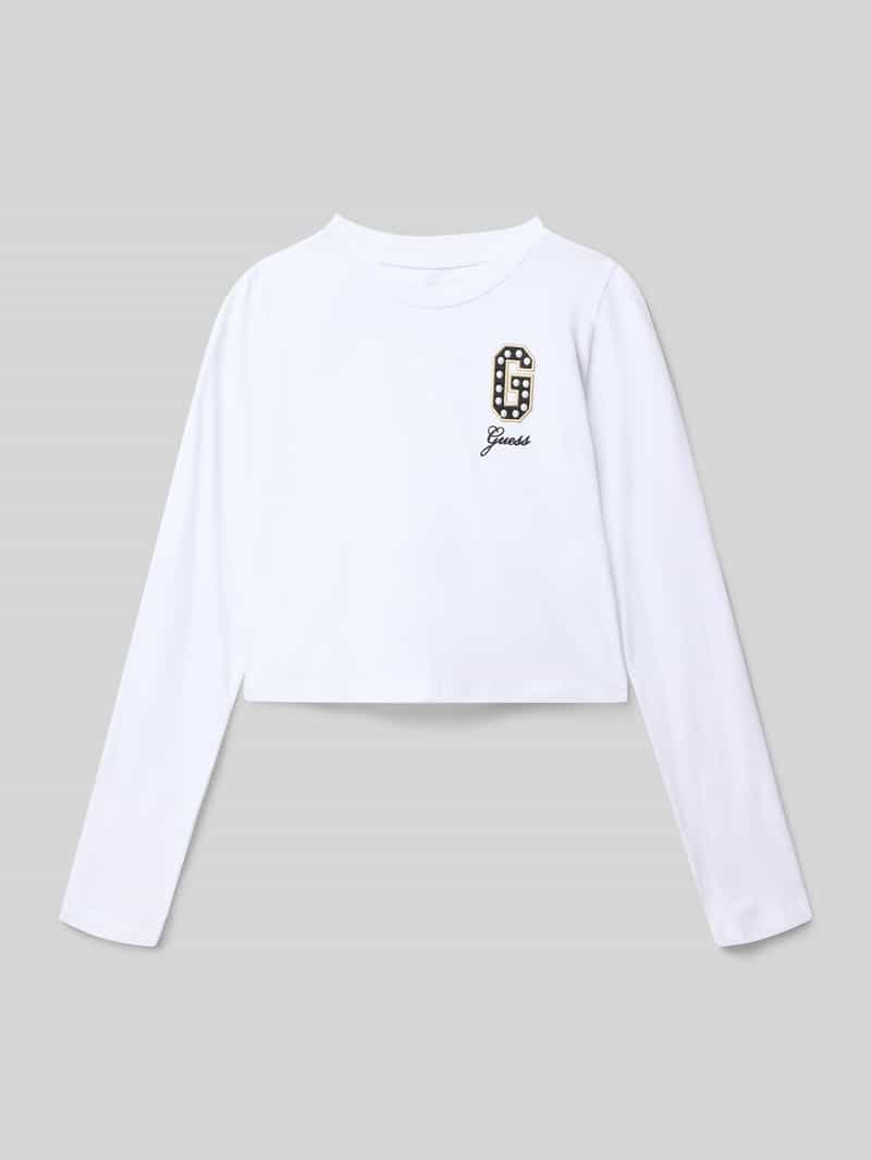 Guess Kort shirt met lange mouwen en logostitching