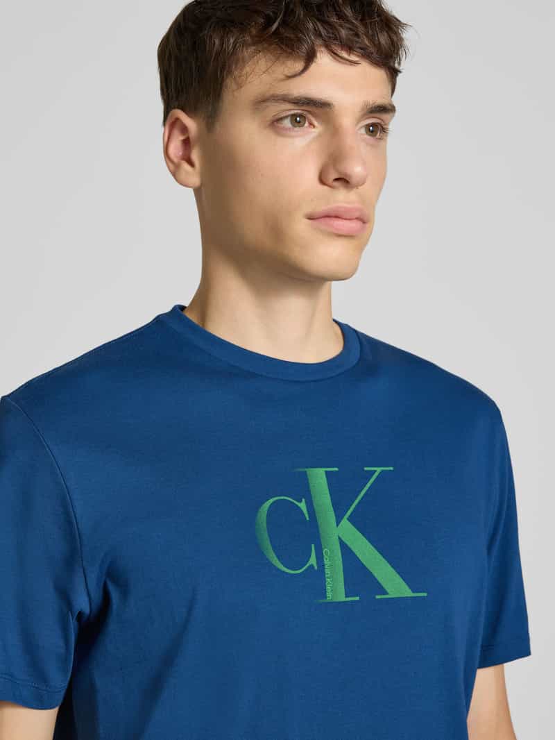 Calvin Klein Jeans Regular fit T-shirt van puur katoen met logoprint