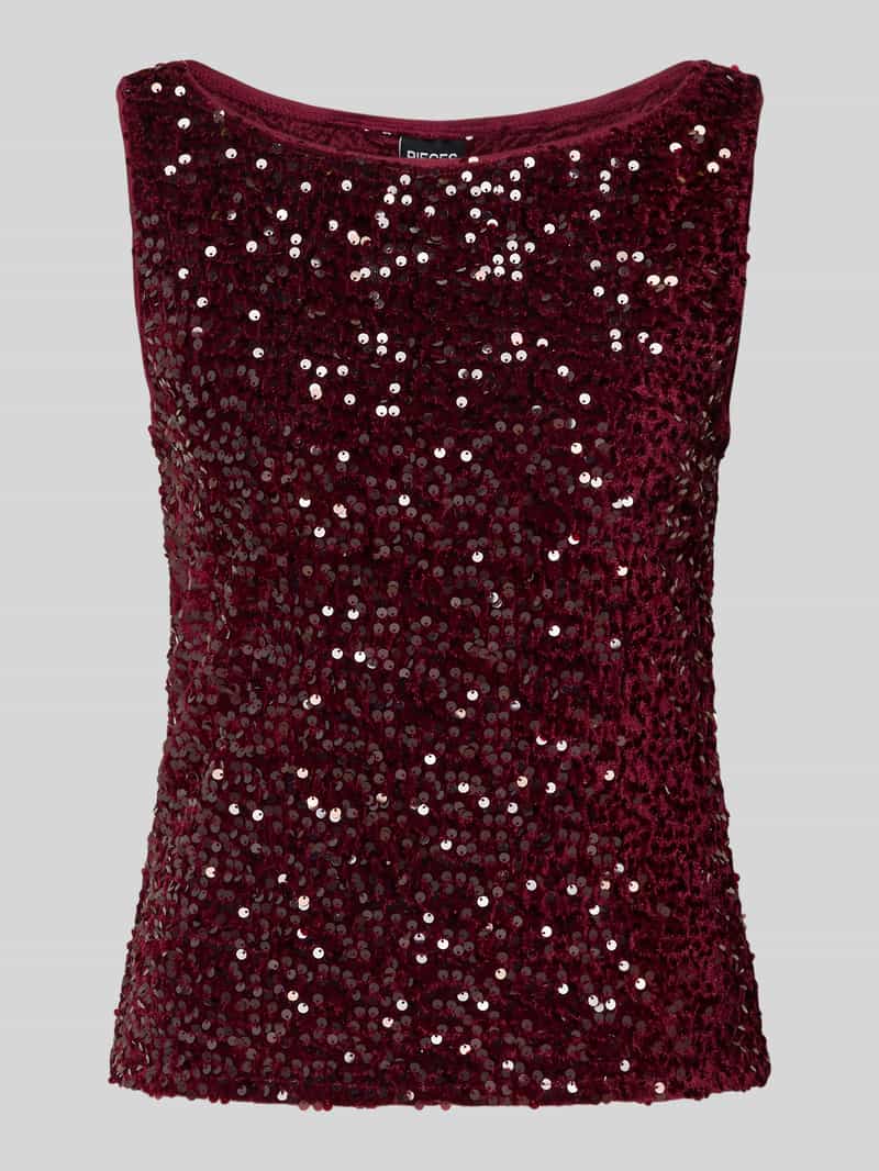 Pieces Regular fit top met pailletten van fluweel model 'KAM'