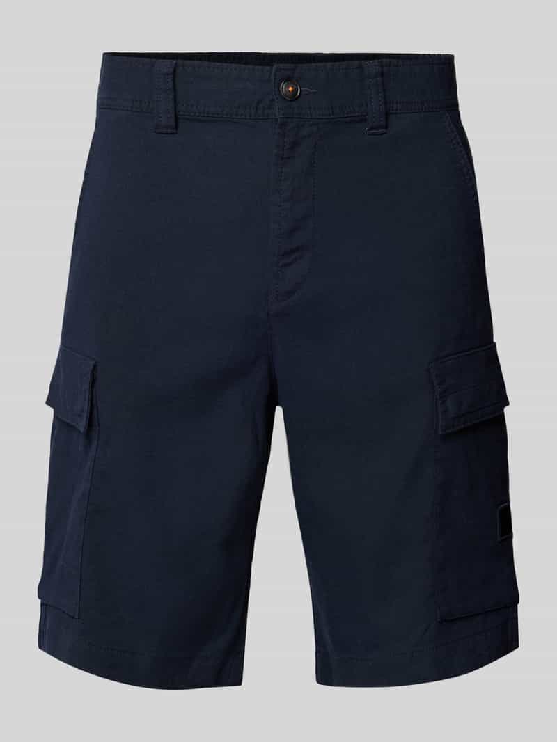 Boss Orange RElaxed fit korte cargobroek met riemlussen model 'Sisla'