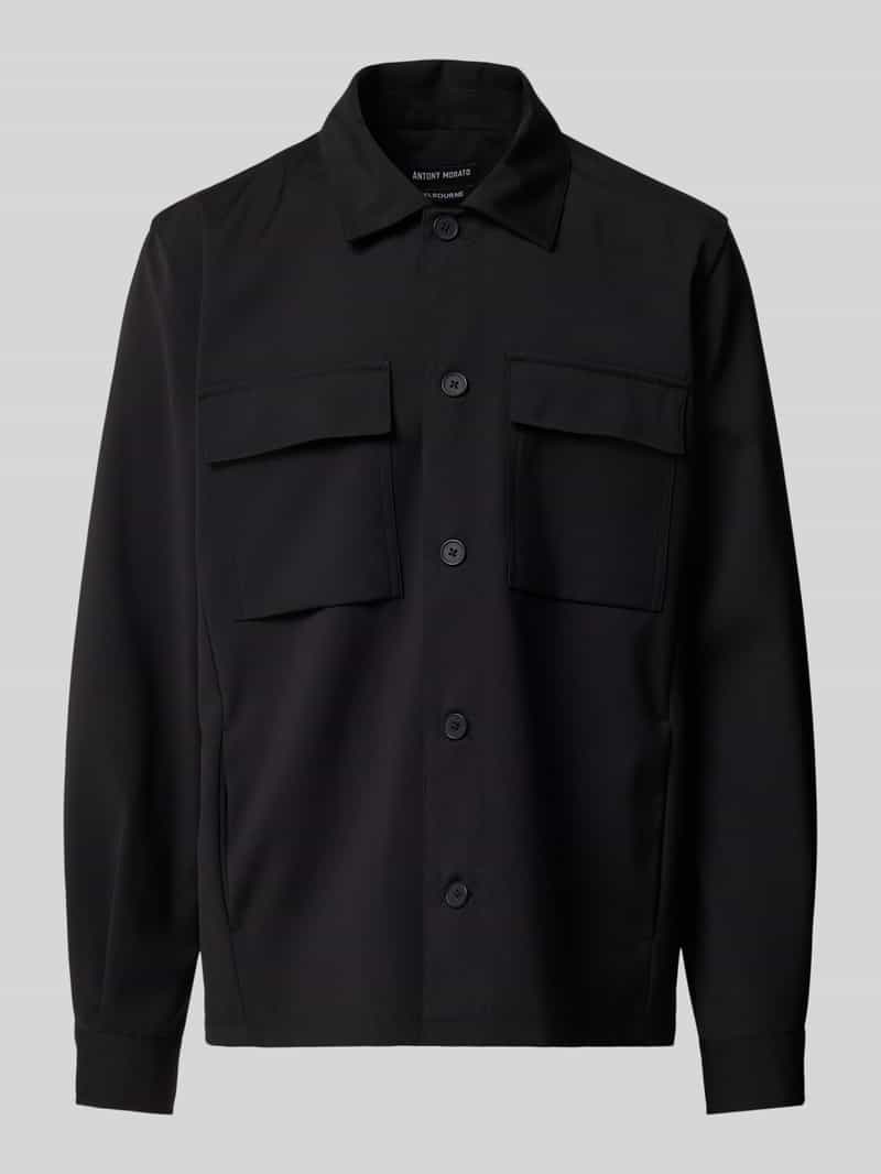 Antony Morato Regular fit overhemdjack met paspelzakken op de borst