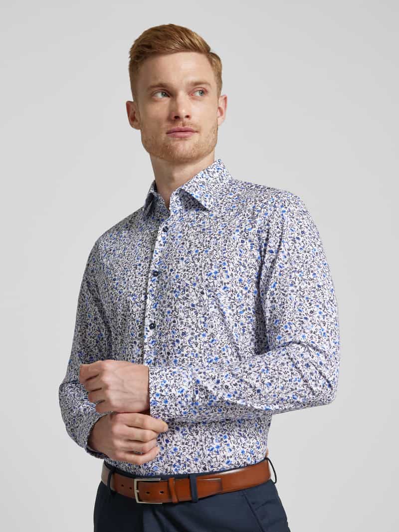 Boss Slim fit zakelijk overhemd met kentkraag model 'Hank'