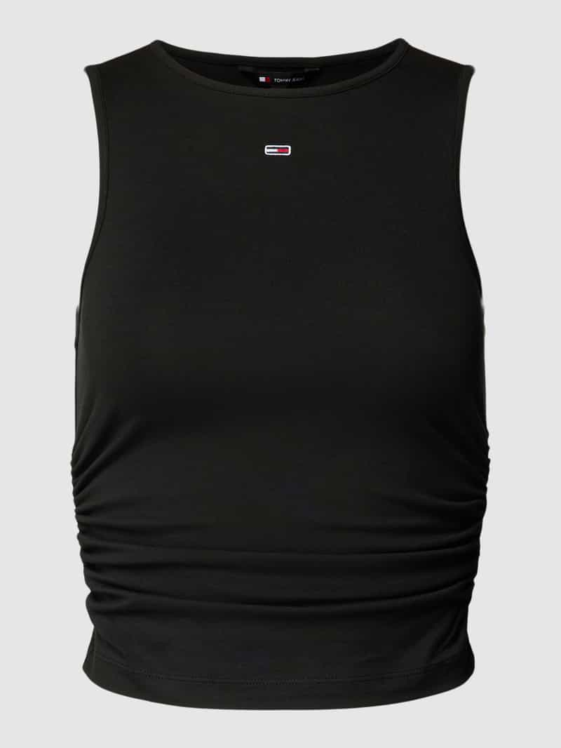 Tommy Jeans Slim fit tanktop met plooien opzij model 'GATHERING'