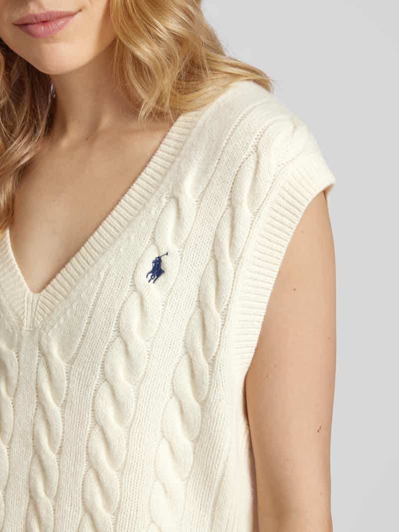 Polo Ralph Lauren Spencer van een mix van wol en kasjmier met V-hals