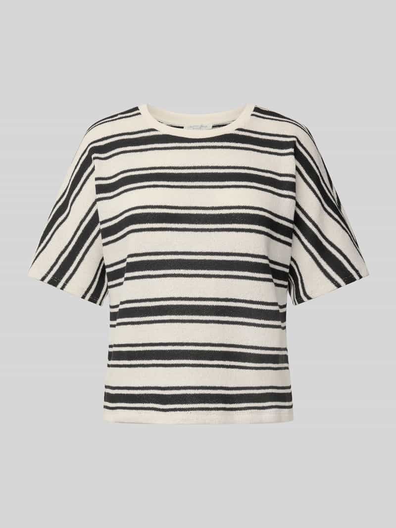 Christian Berg Woman T-shirt met geribde ronde hals