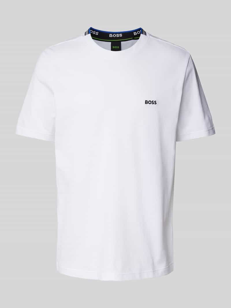BOSS Green T-shirt met labelstitching model 'Taddy'
