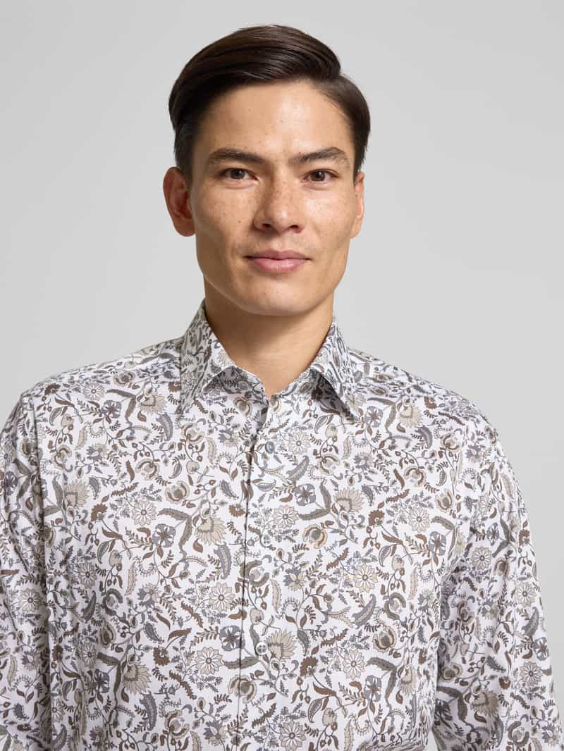 Eterna Comfort fit zakelijk overhemd van katoen met kentkraag