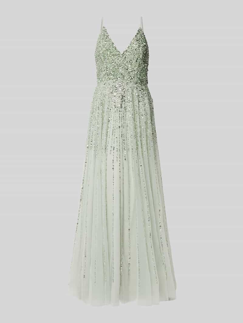 Lace & Beads Avondjurk met siersteentjes en pailletten