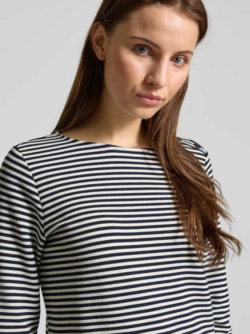 Tom Tailor Relaxed fit shirt met 3 4-mouwen van biologische katoenmix met knoopdetails