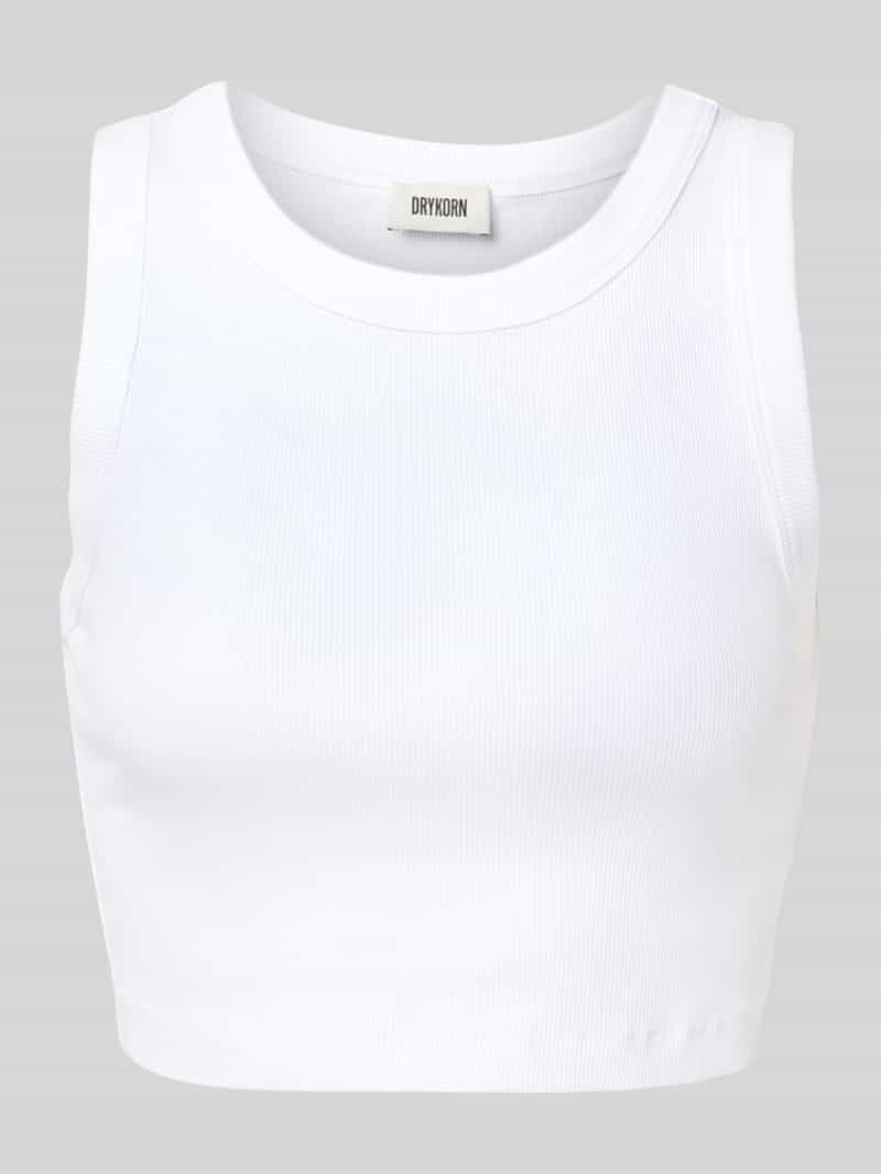 Korte top in riblook, model 'NADEEN'