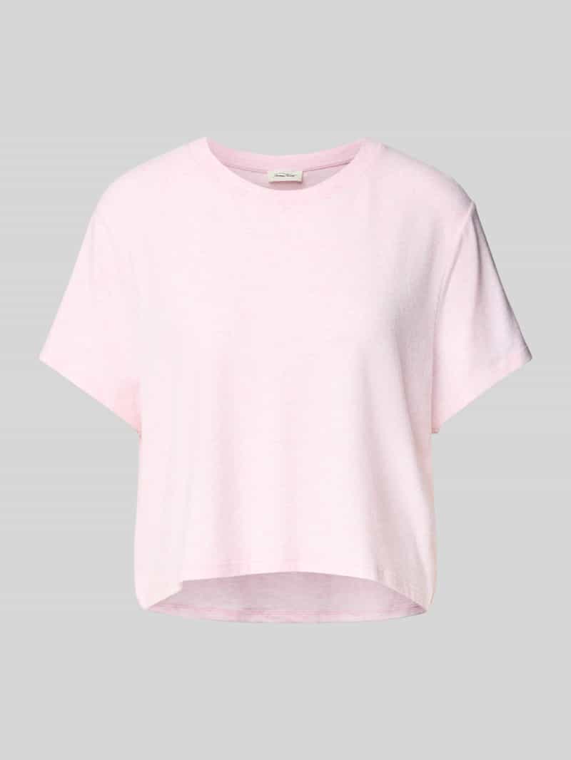 American vintage Kort T-shirt met geribde ronde hals