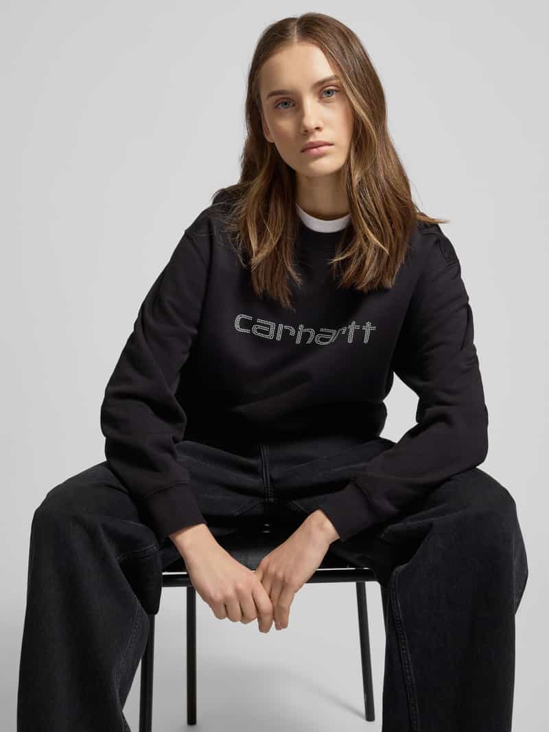 Carhartt Work In Progress Oversized sweatshirt met strass-steentjes model 'Rivet'