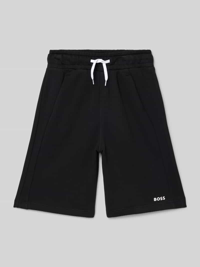 Boss Regular fit sweatshorts met labelprint