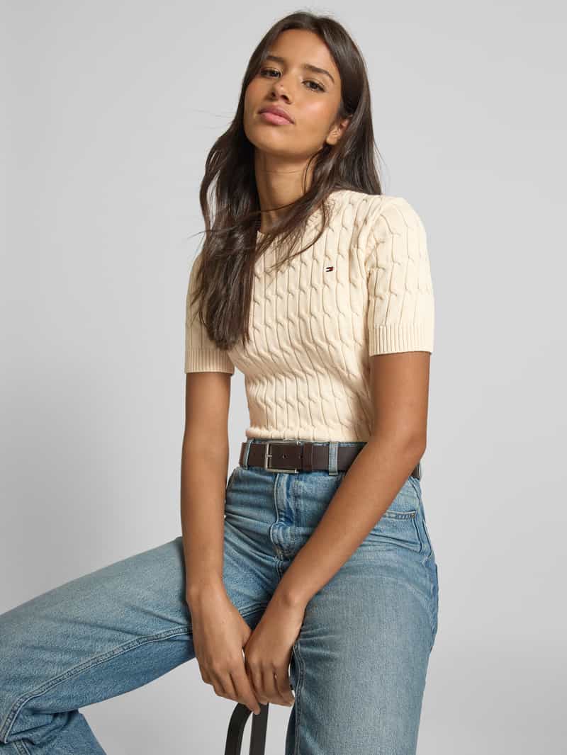 Tommy Hilfiger Regular fit gebreide pullover van zuiver katoen