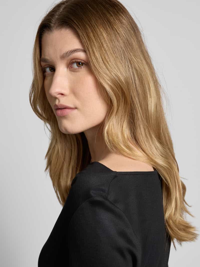 s.Oliver BLACK LABEL Regular fit shirt met lange mouwen van pure viscose met cascadehals