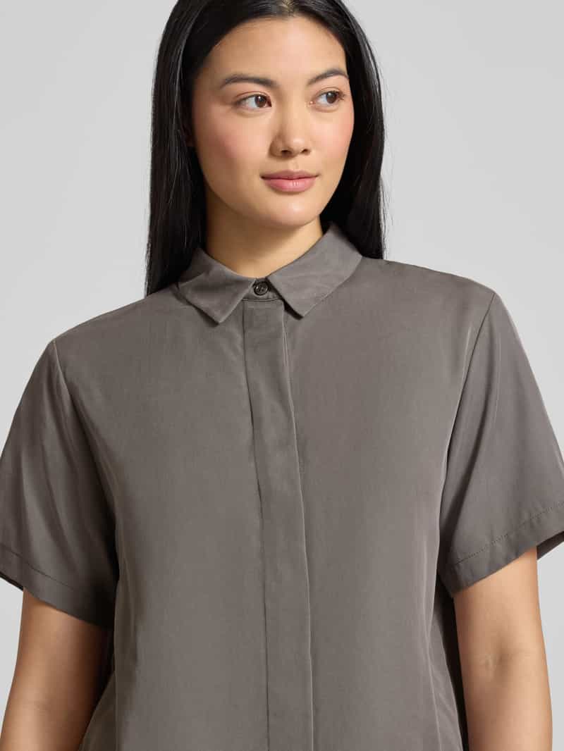 Samsøe Regular fit blouse van lyocell met blinde knoopsluiting