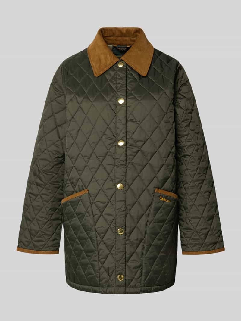 Barbour Regular fit gewatteerd jack met corduroy model 'MODERN LIDDESDALE'