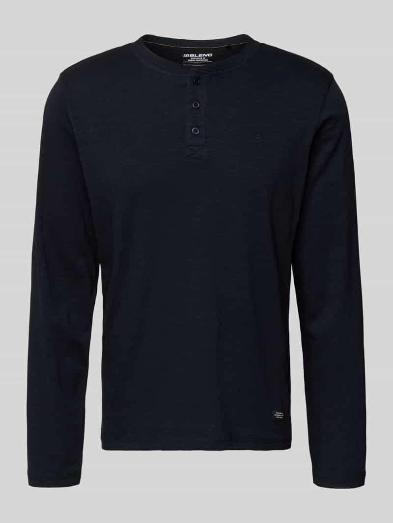 Blend Shirt met lange mouwen en korte knoopsluiting model 'BRAT'