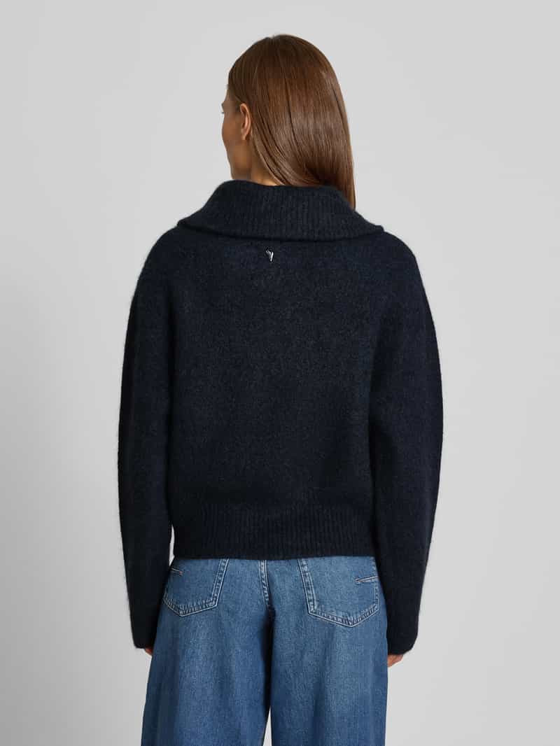 MOS MOSH Gebreid jack van mohair-mix met labeldetail model 'Hulda'