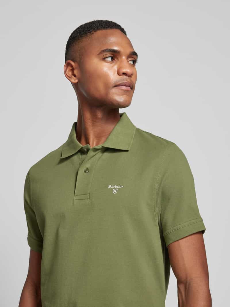 Barbour Slim fit poloshirt met labelstitching