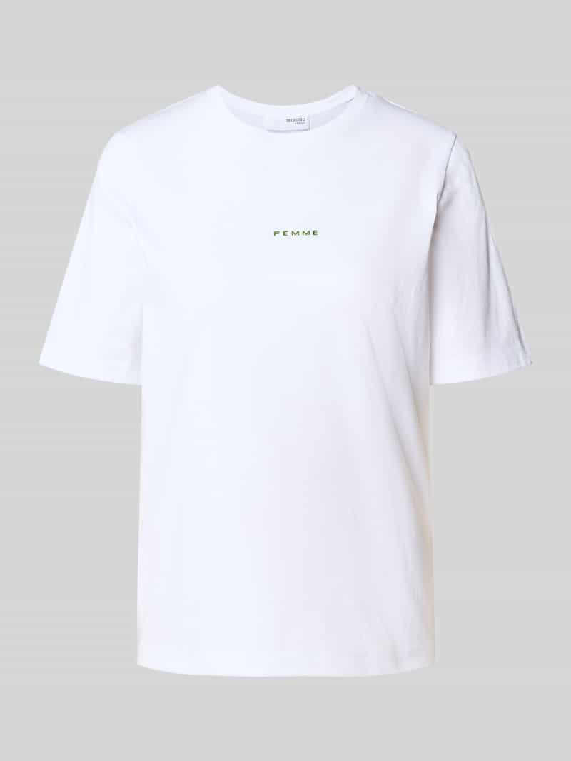 Selected Femme Relaxed fit T-shirt van puur katoen model 'SIGNE'