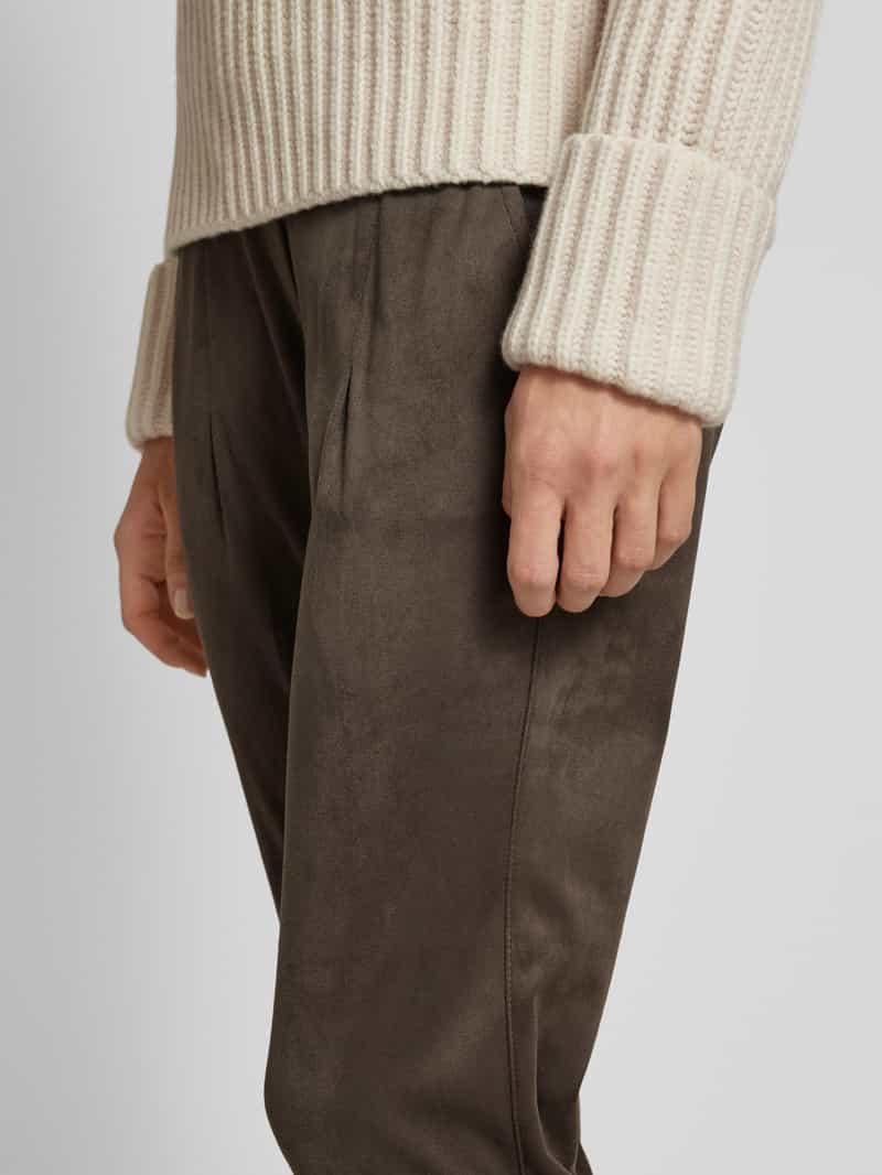 RAFFAELLO ROSSI Slim fit broek in wildleerlook model 'CANDICE'