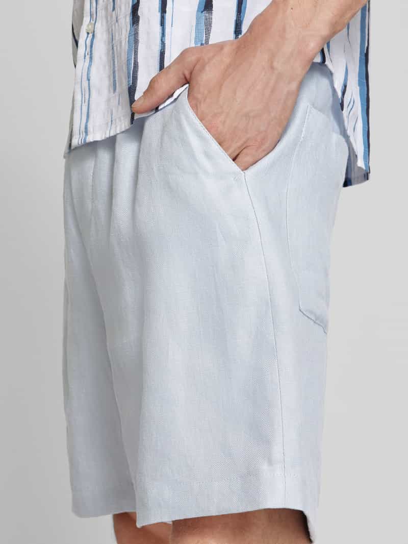 drykorn Regular fit korte linnen broek met gestileerde steekzak model 'SAYO'