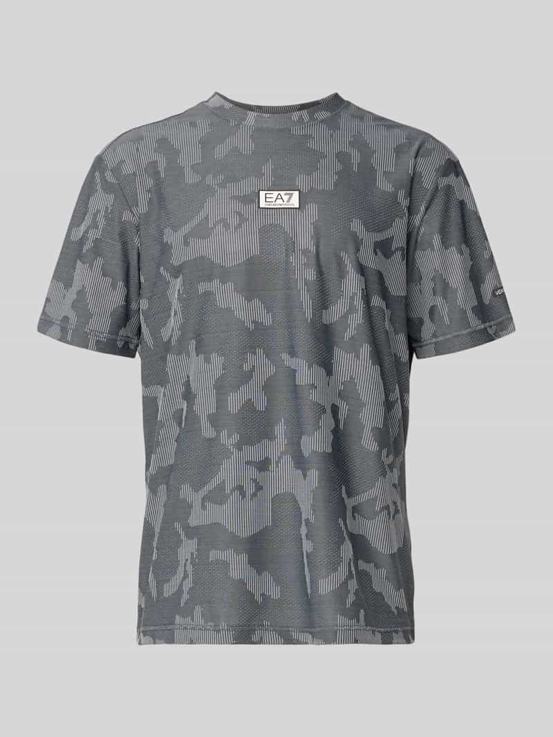 T-shirt met ronde hals en labeldetail