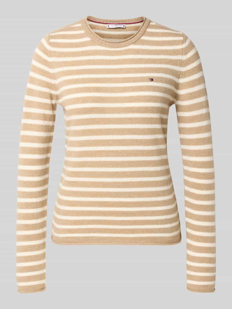 Tommy Hilfiger Slim fit gebreide pullover van zuivere wol