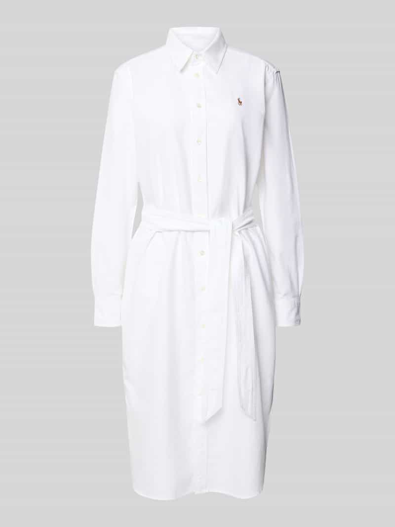 Polo Ralph Lauren Overhemdjurk met strikceintuur en logostitching