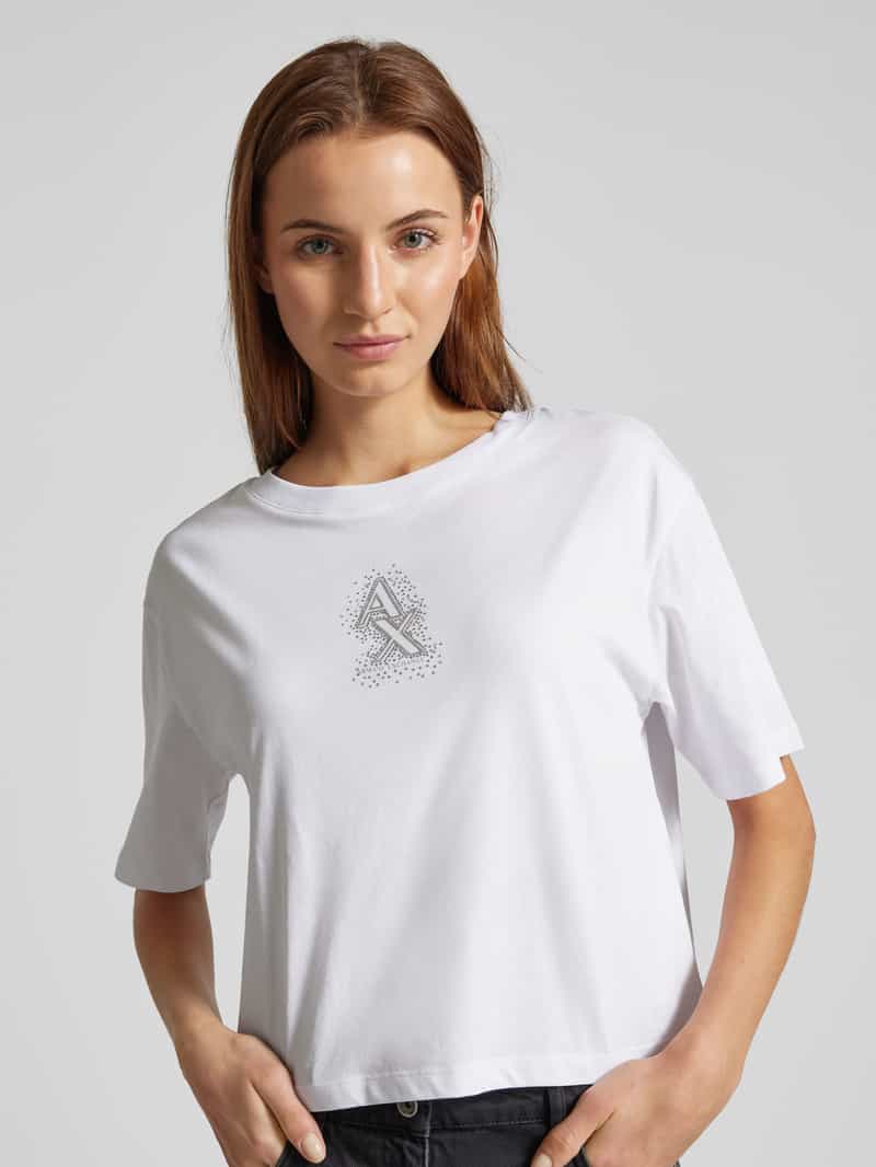 Armani Exchange Kort T-shirt met labelprint