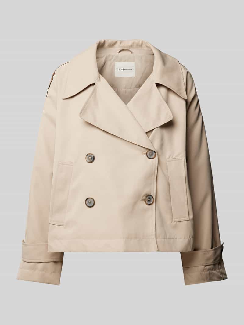 Tom Tailor Denim Relaxed fit korte jas in trenchcoatstijl